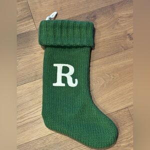 Wondershop “R” Full Size Green Stocking